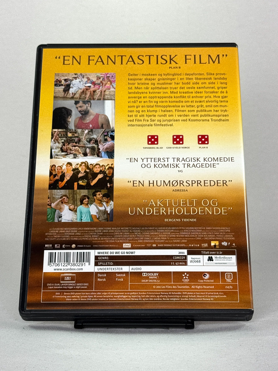 Bakside av Hva gjør vi nå? – varm og tankevekkende film om fellesskap og forsoning, brukt DVD-utgave fra Brukbar Film.
