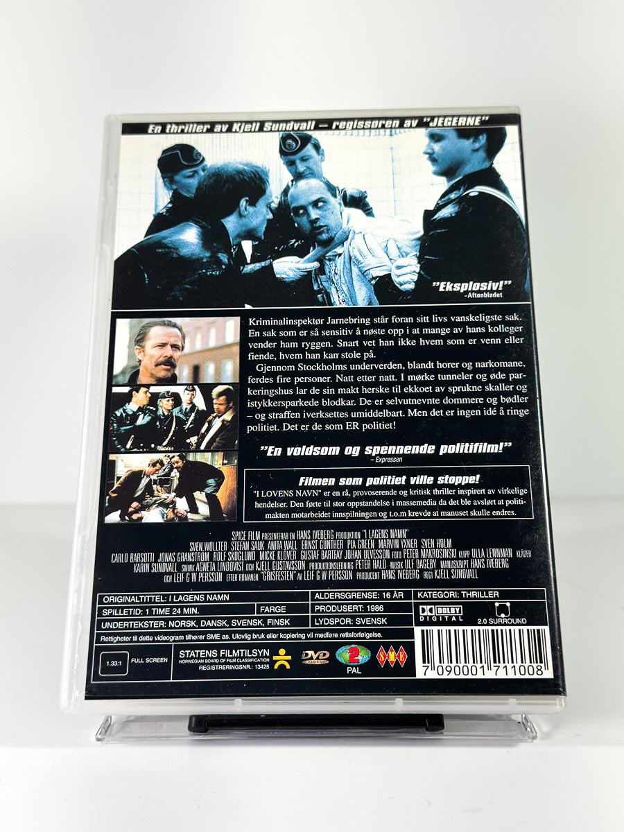 Bakside av cover til I lovens navn på DVD