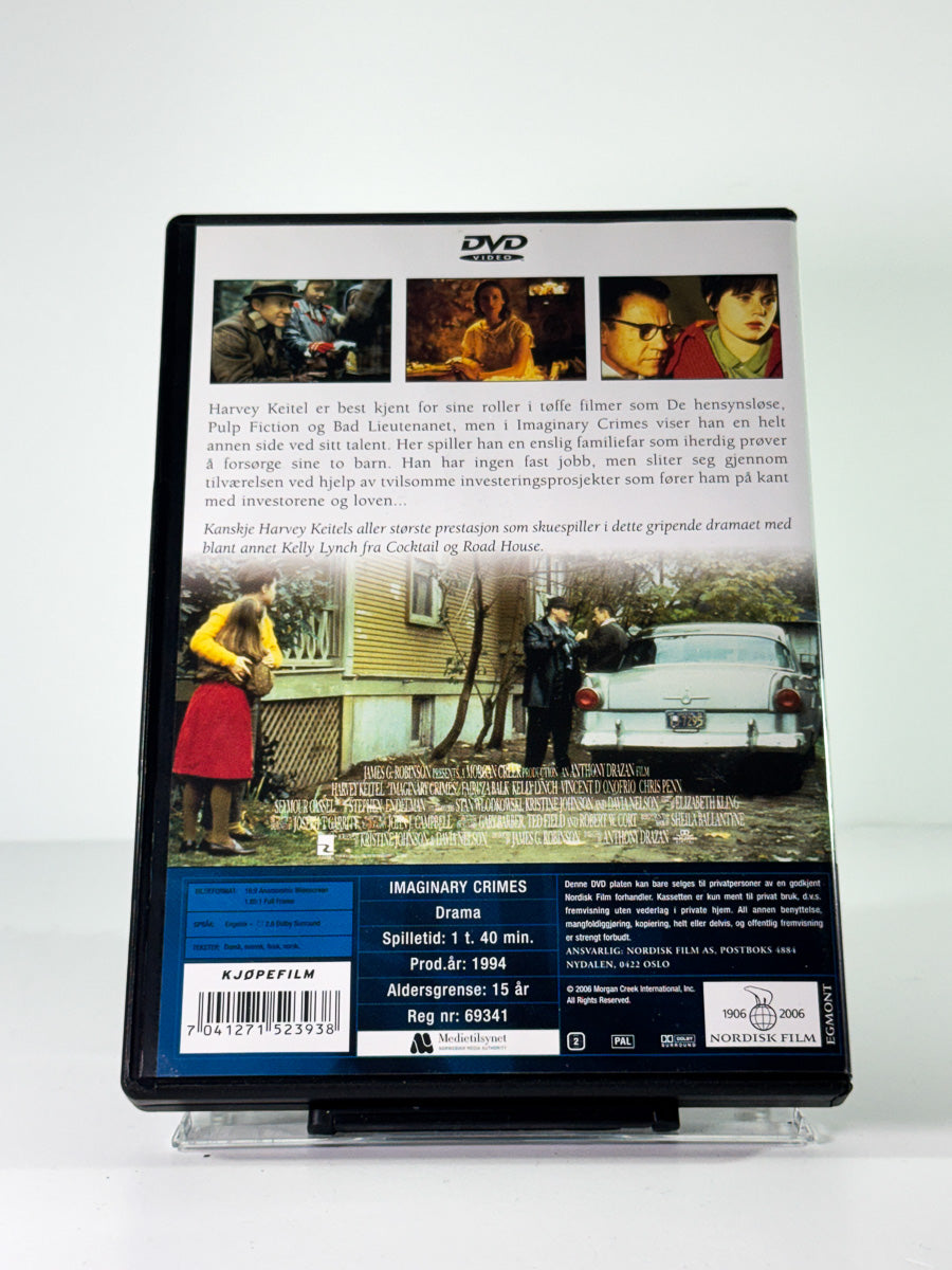 Bakside av cover til imaginary crimes, brukt original DVD hos Brukbar Film