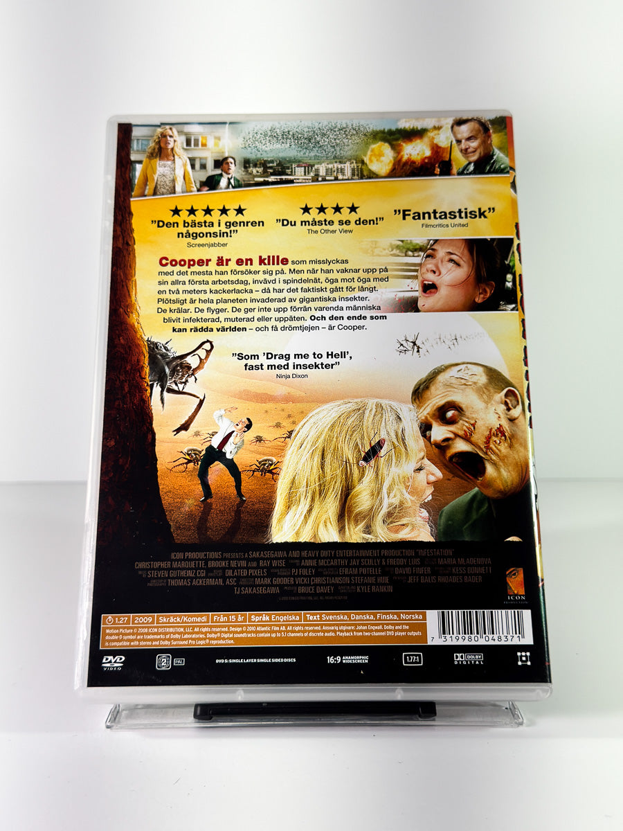 Bakside av cover til Infestation på DVD