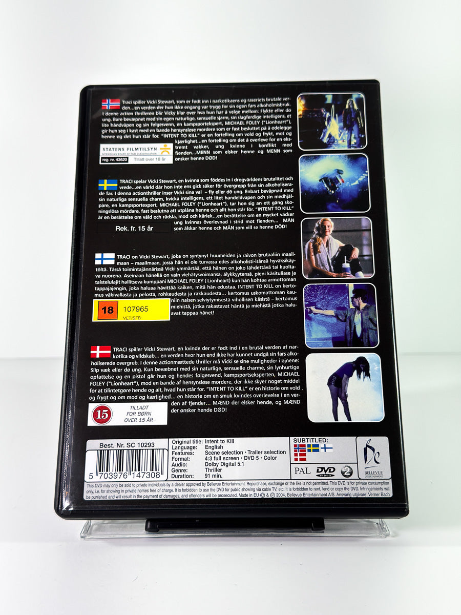 Bakside av cover til Intent to Kill på DVD