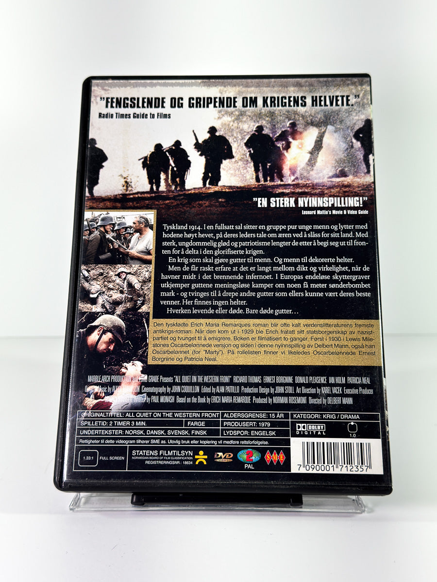 Bakside av cover til Intet Nytt fra Vestfronten på DVD