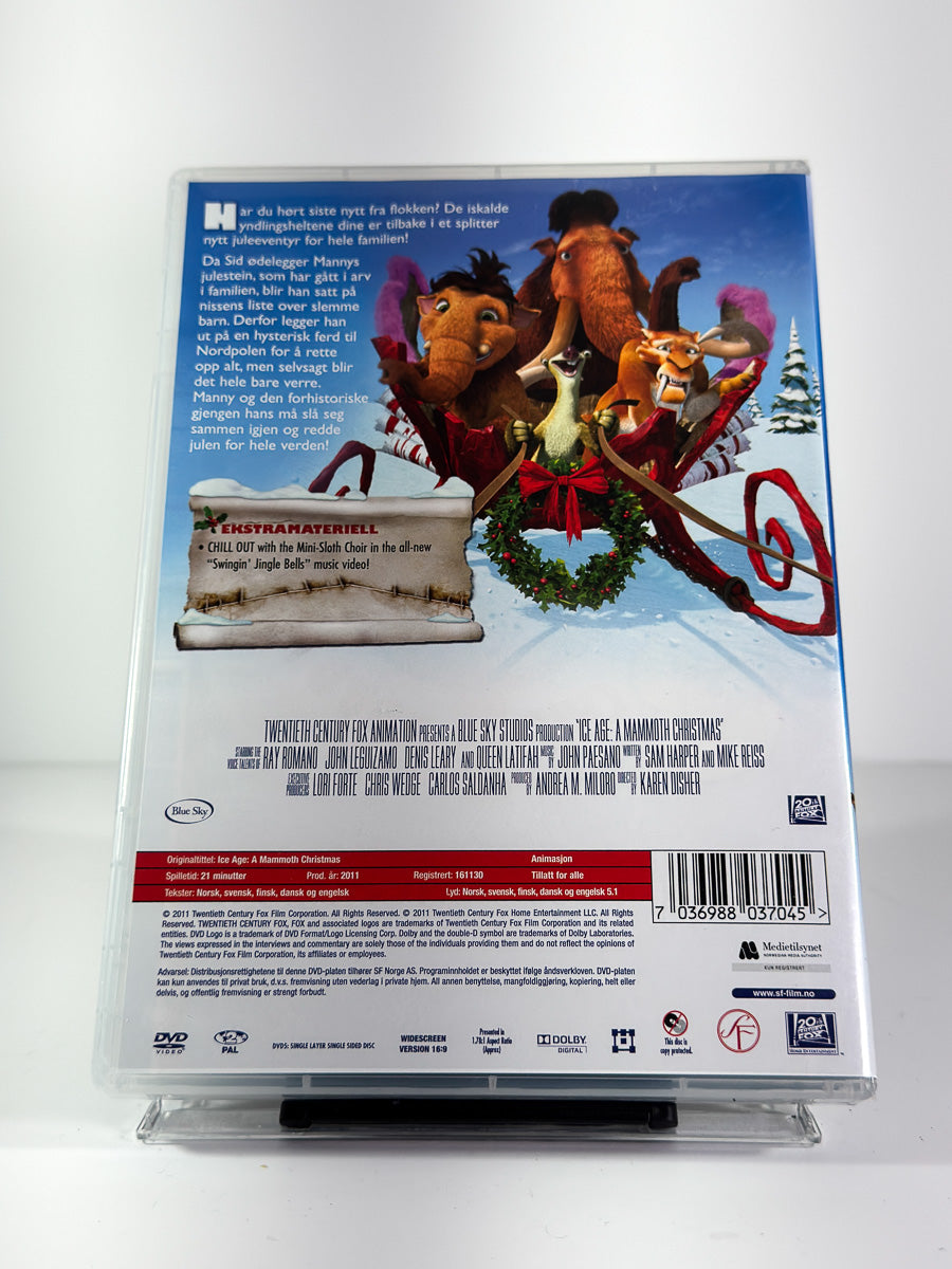 Bakside av cover til Istid – En mammutastisk jul på DVD