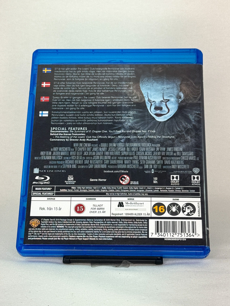 Bakside av Blu-ray-cover for It: Chapter Two – brukt skrekkfilm på Blu-ray, tilgjengelig hos Brukbar Film