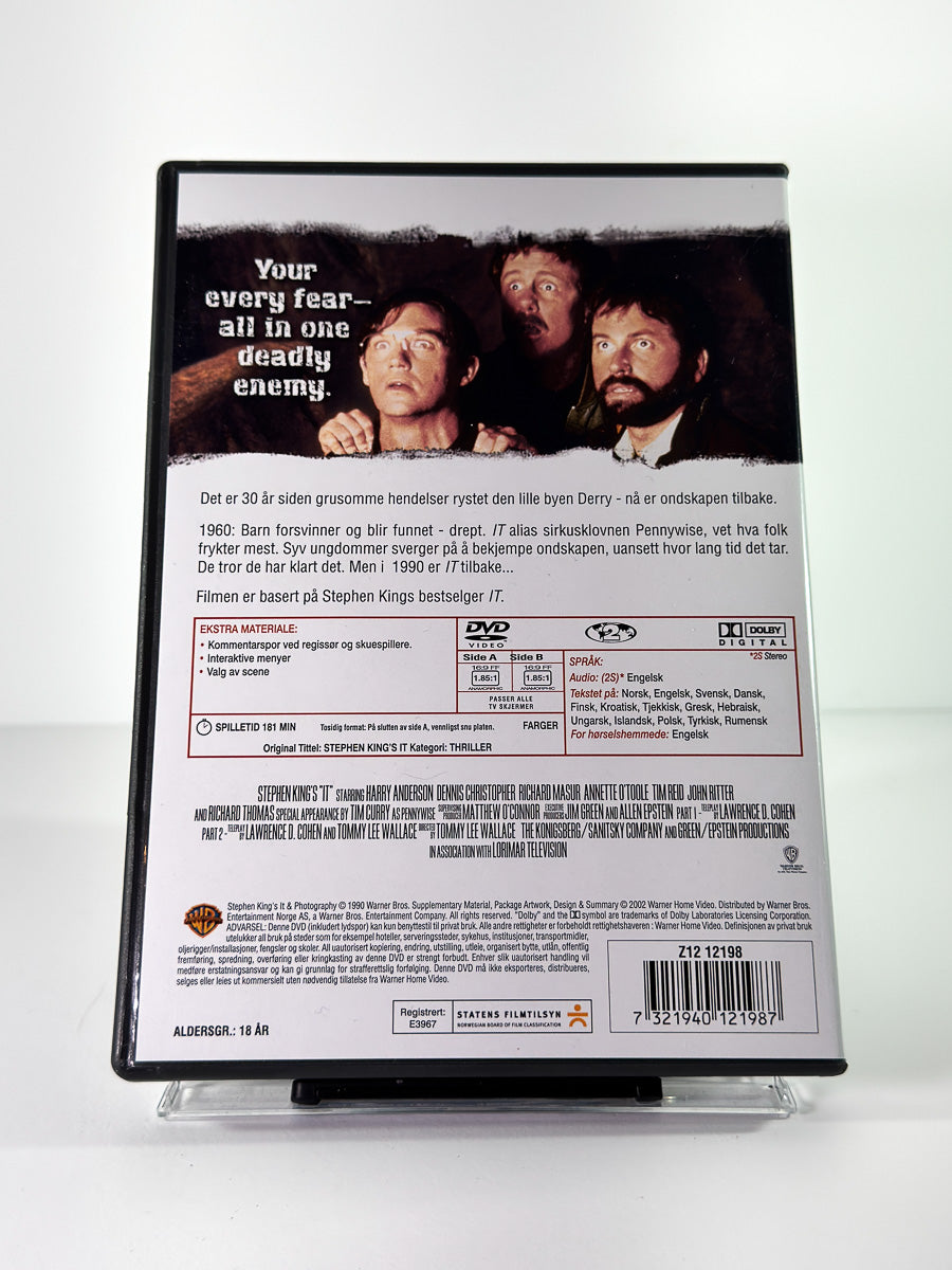 Bakside av cover til It, bruktfilm på DVD hos Brukbar Film