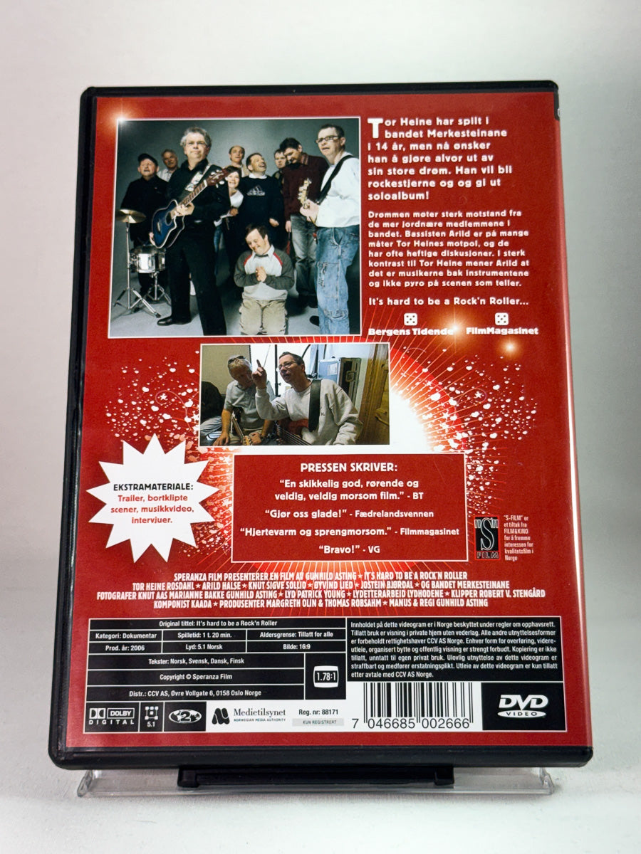 Bakside av DVD-cover for It’s Hard to Be a Rock’n Roller, brukt DVD tilgjengelig hos Brukbar Film.