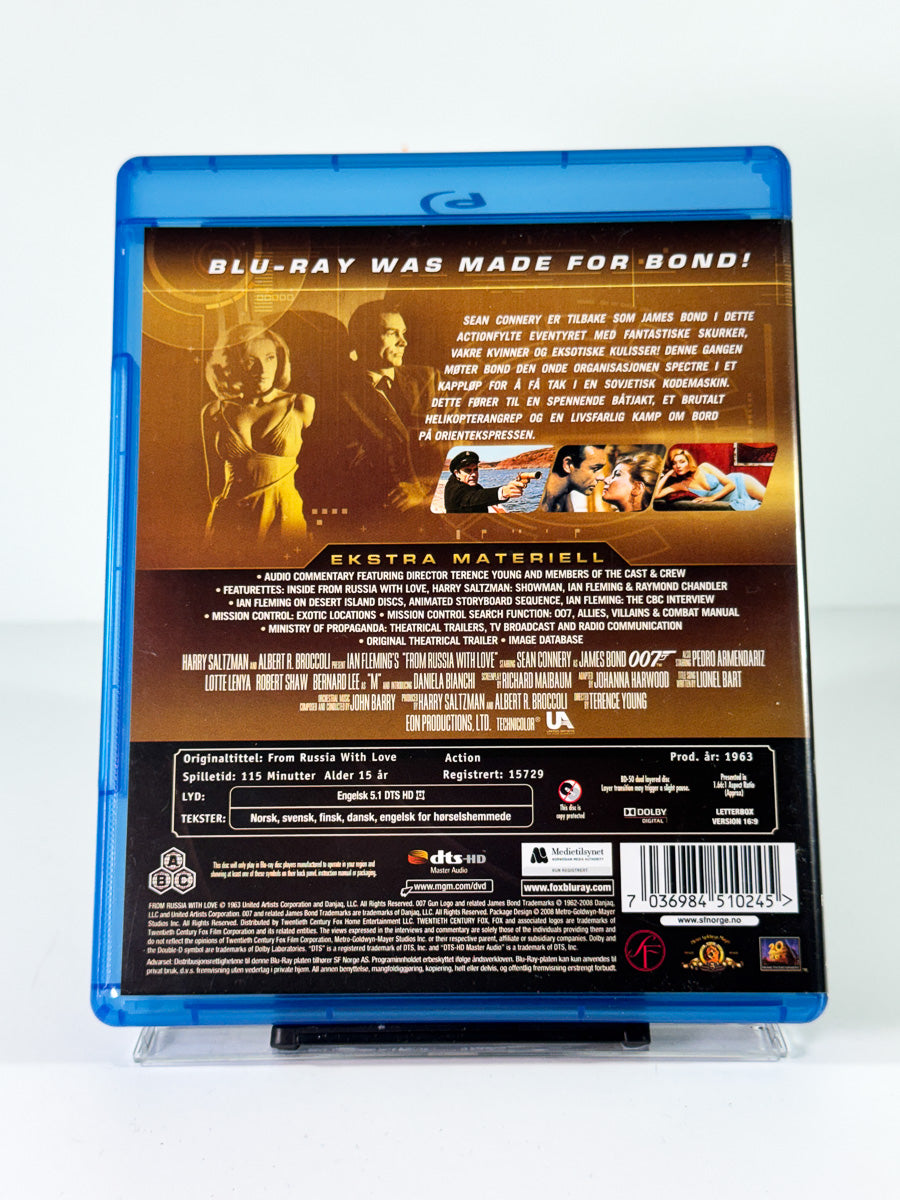 Bakside av cover til James Bond: From Russia with Love, brukt original Blu-ray hos Brukbar Film