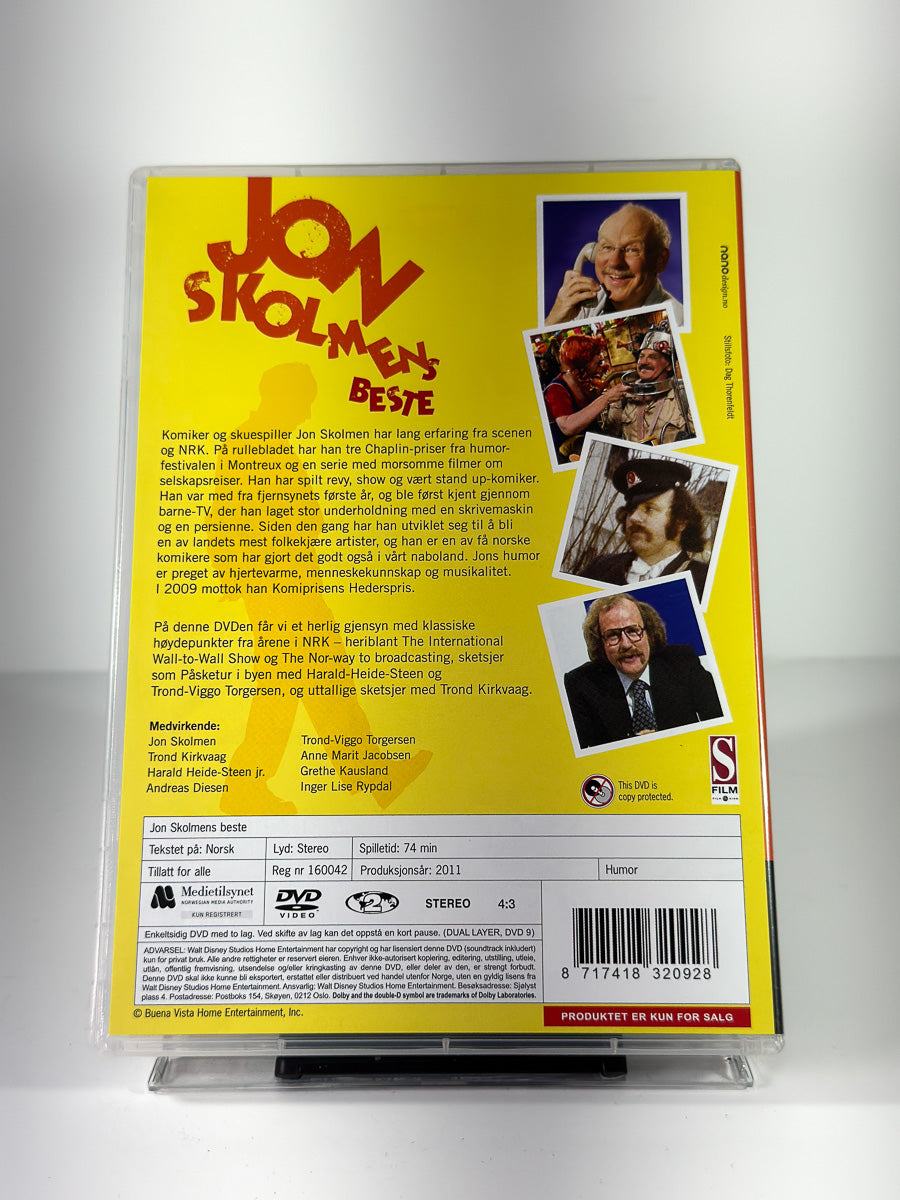 Bakside av cover til Jon Skolmen beste, brukt original DVD hos Brukbar Film