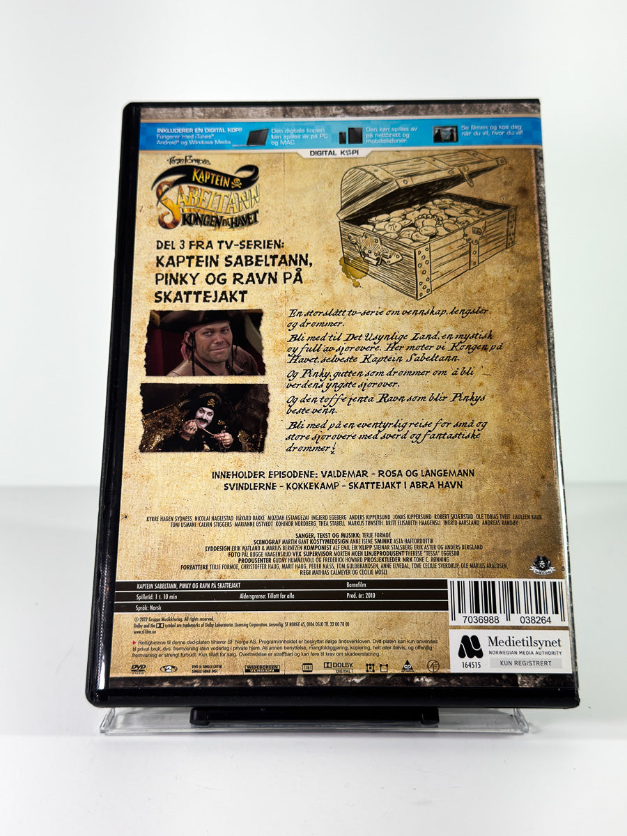 Bakside av cover til Kaptein Sabeltann – Kongen på Havet på DVD