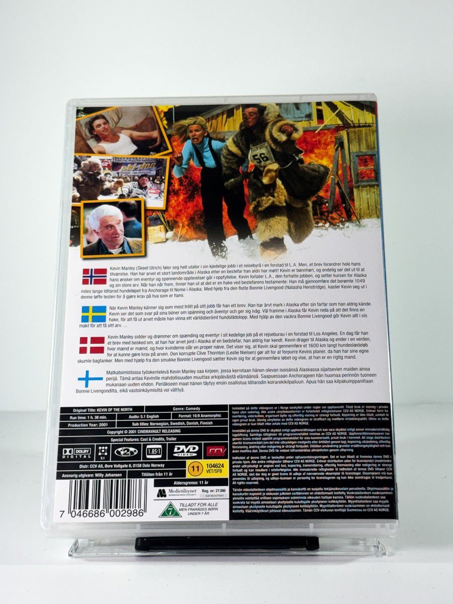 Bakside av cover til Kevin of the North, brukt original DVD hos Brukbar Film