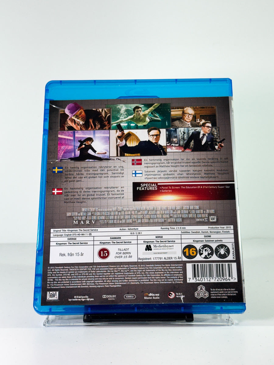 Bakside av cover til Kingsman: The Secret Service på Blu-ray