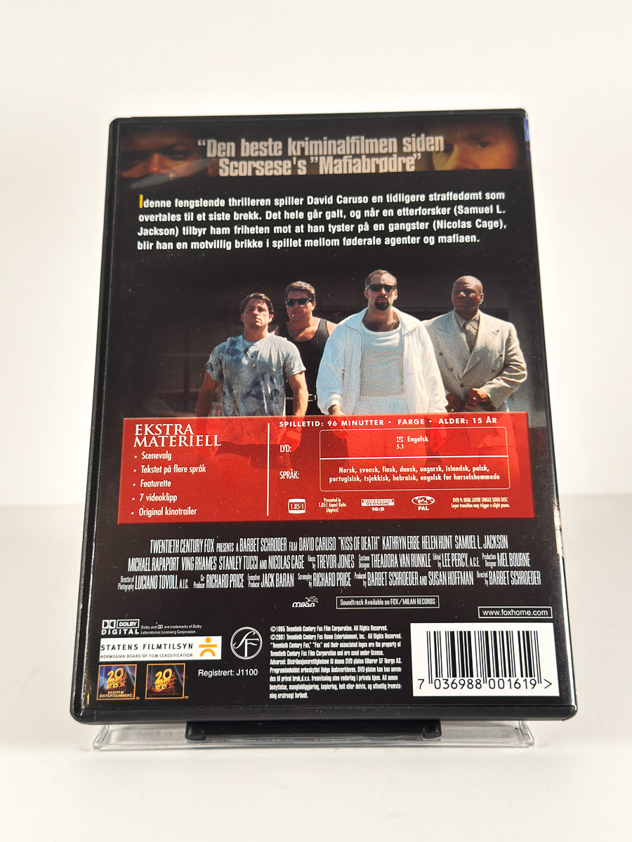 Bakside av cover til Kiss of Death på DVD