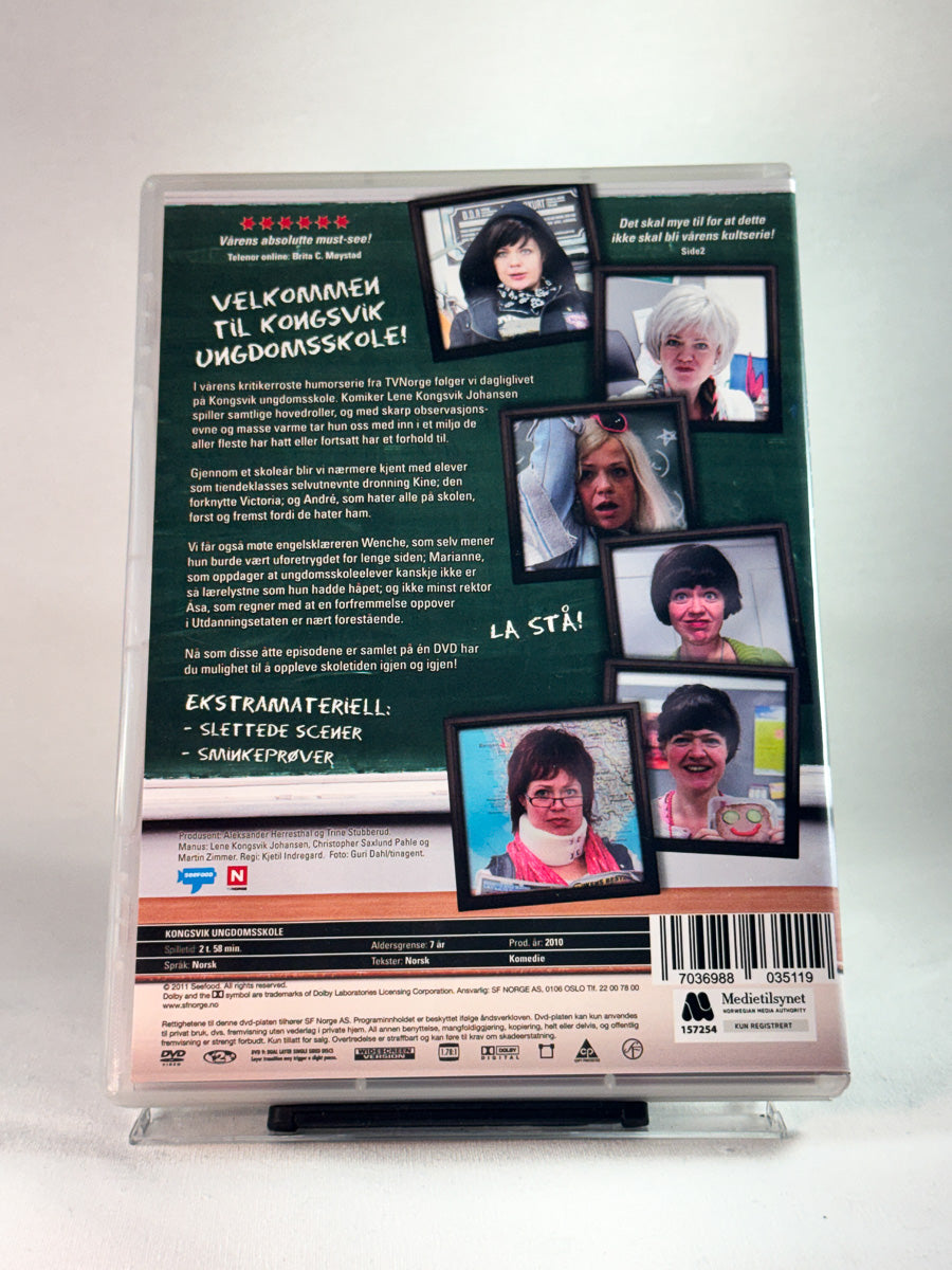 Bakside av cover til Kongsvik ungdomsskole, bruktfilm hos nettbutikken Brukbar Film
