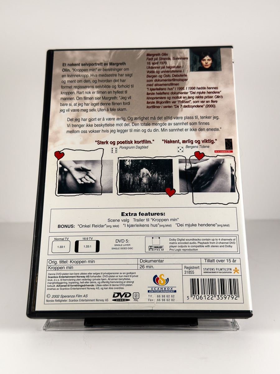 Bakside av cover til Kroppen min på DVD
