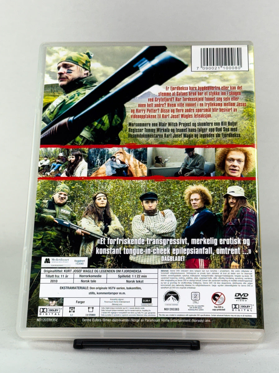 DVD-bakside til filmen Kurt Josef Wagle og legenden om fjordheksa
Baksiden viser info, spesifikasjoner og eventuell ekstratekst – produktbilde fra nettbutikken Brukbar Film