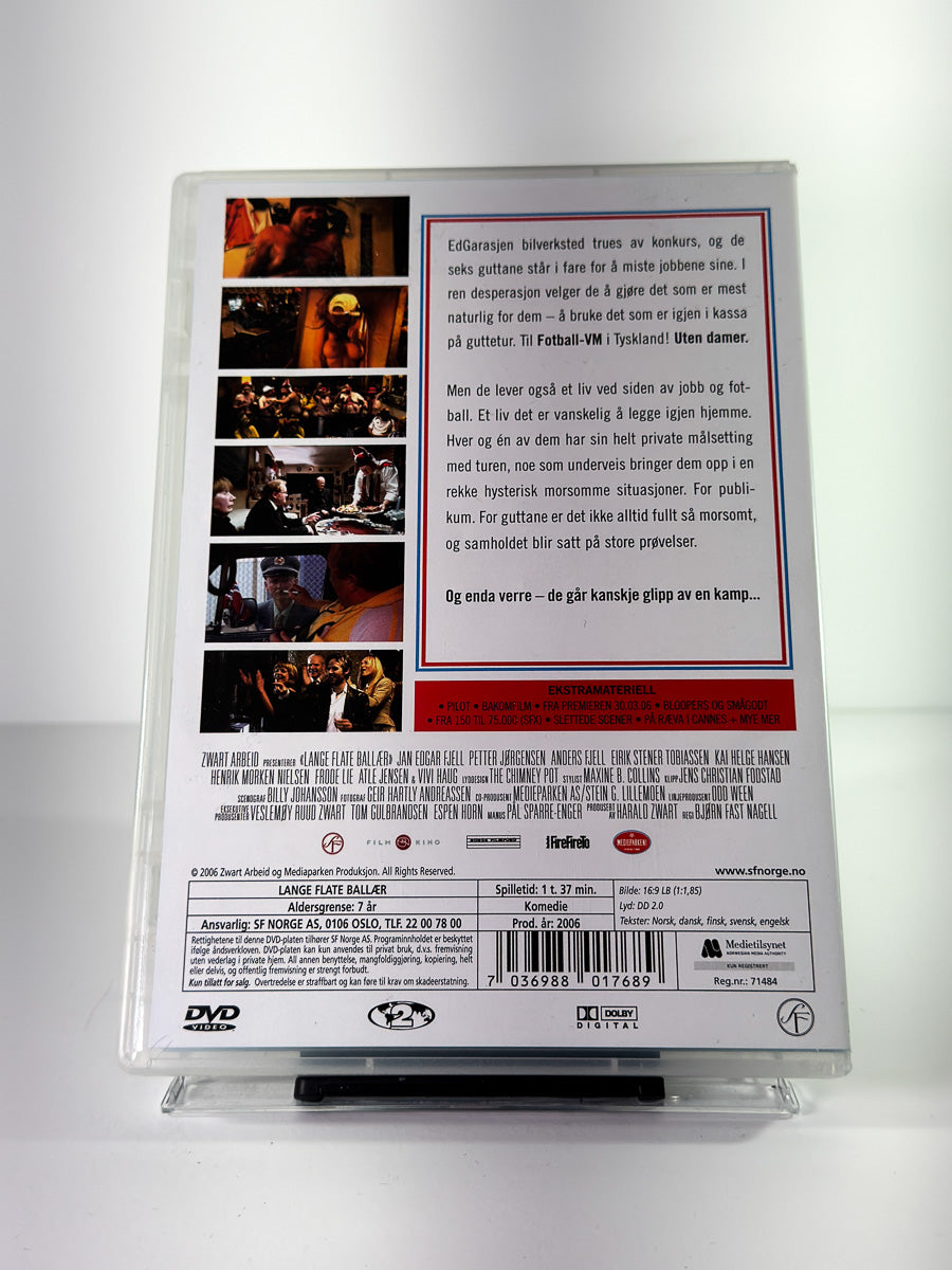 Bakside av cover til Lange flate ballær 2-disc deluxe utgave, brukt original DVD hos Brukbar Film