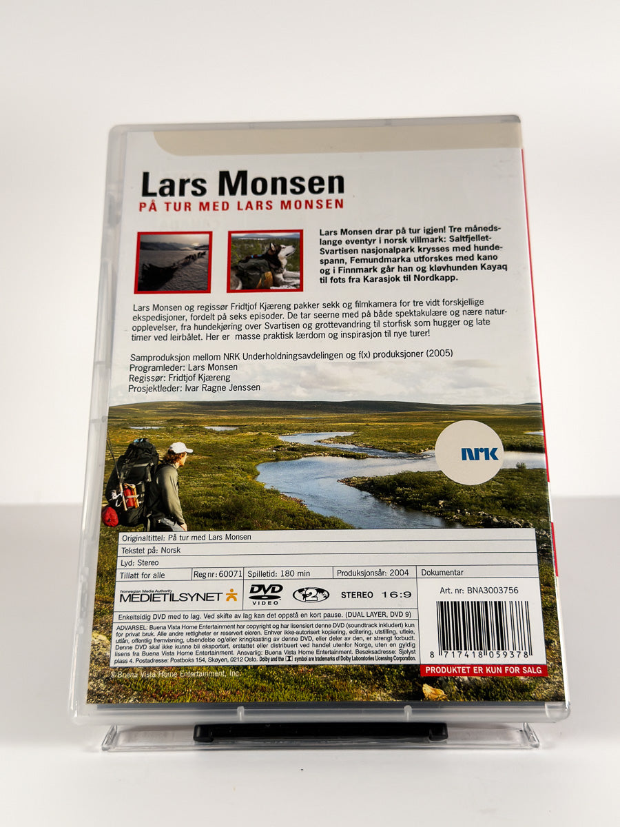 Bakside av cover til Lars Monsen – På tur med Lars Monsen på DVD