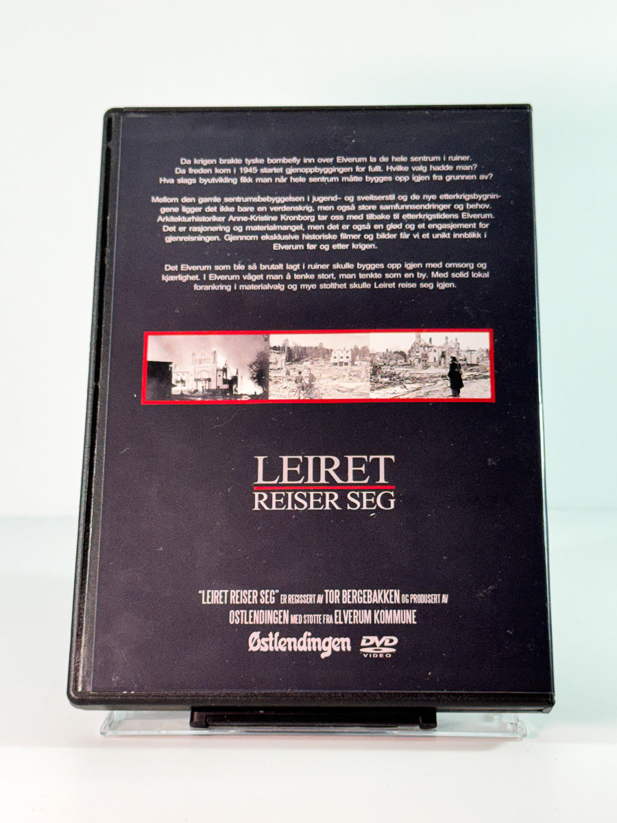 Bakside av cover til Leiret reiser seg, bruktfilm på DVD hos Brukbar Film