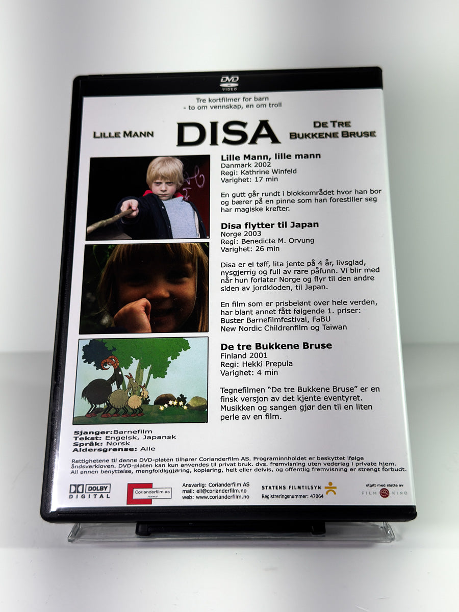 Bakside av cover til Lille Mann – Disa – De tre bukkene Bruse på DVD