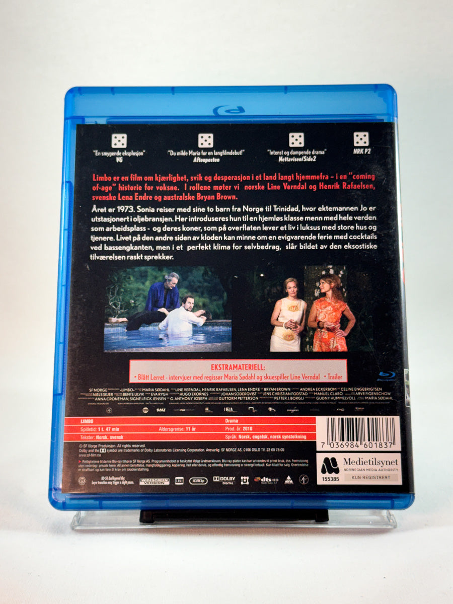 Bakside av cover til Limbo, brukt Blu-ray film hos nettbutikken Brukbar Film