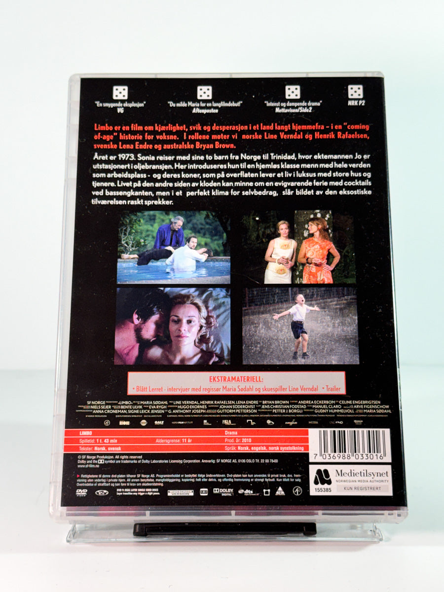 Bakside av cover til limbo, bruktfilm hos nettbutikken Brukbar Film
