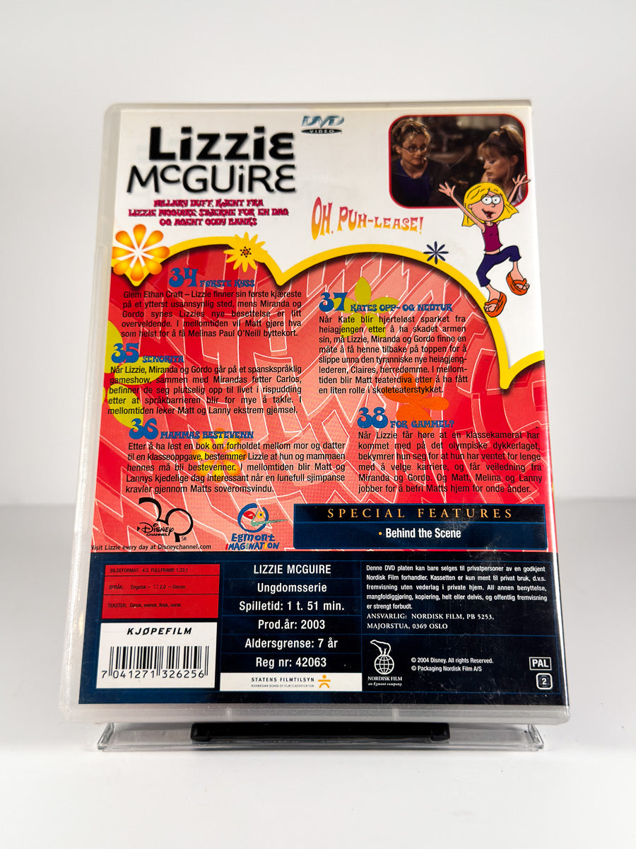 Bakside av cover til Lizzie McGuire – Señorita på DVD