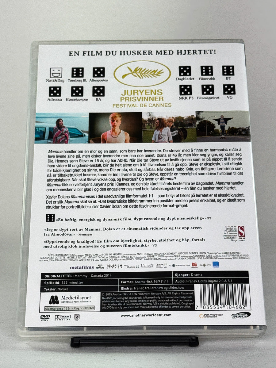 DVD-cover-bakside til filmen Mamma – Brukt DVD fra nettbutikken Brukbar Film