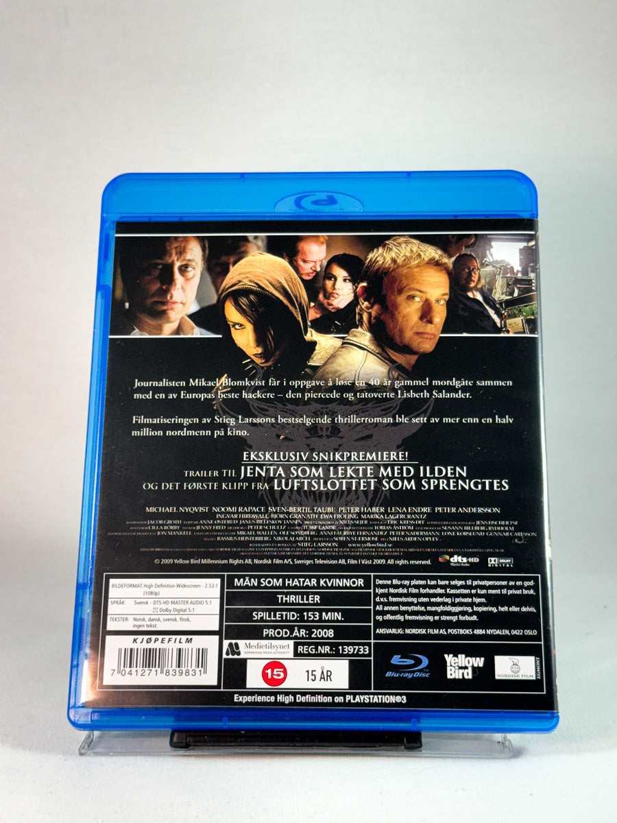 Bakside av cover til Menn som hater kvinner, brukt Blu-ray hos Brukbar Film