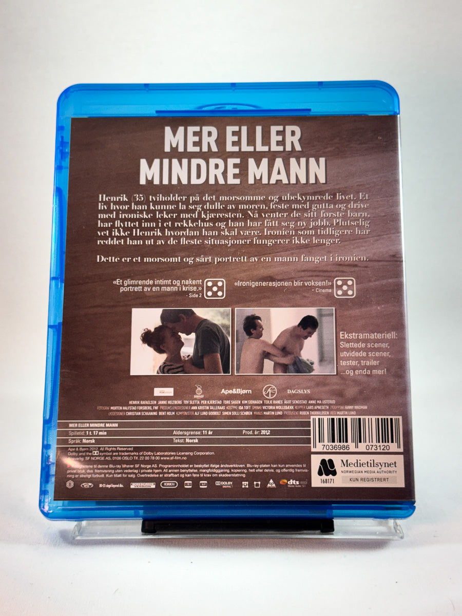 Bakside av Blu-ray-cover til Mer eller mindre mann, brukt Blu-ray hos Brukbar Film
