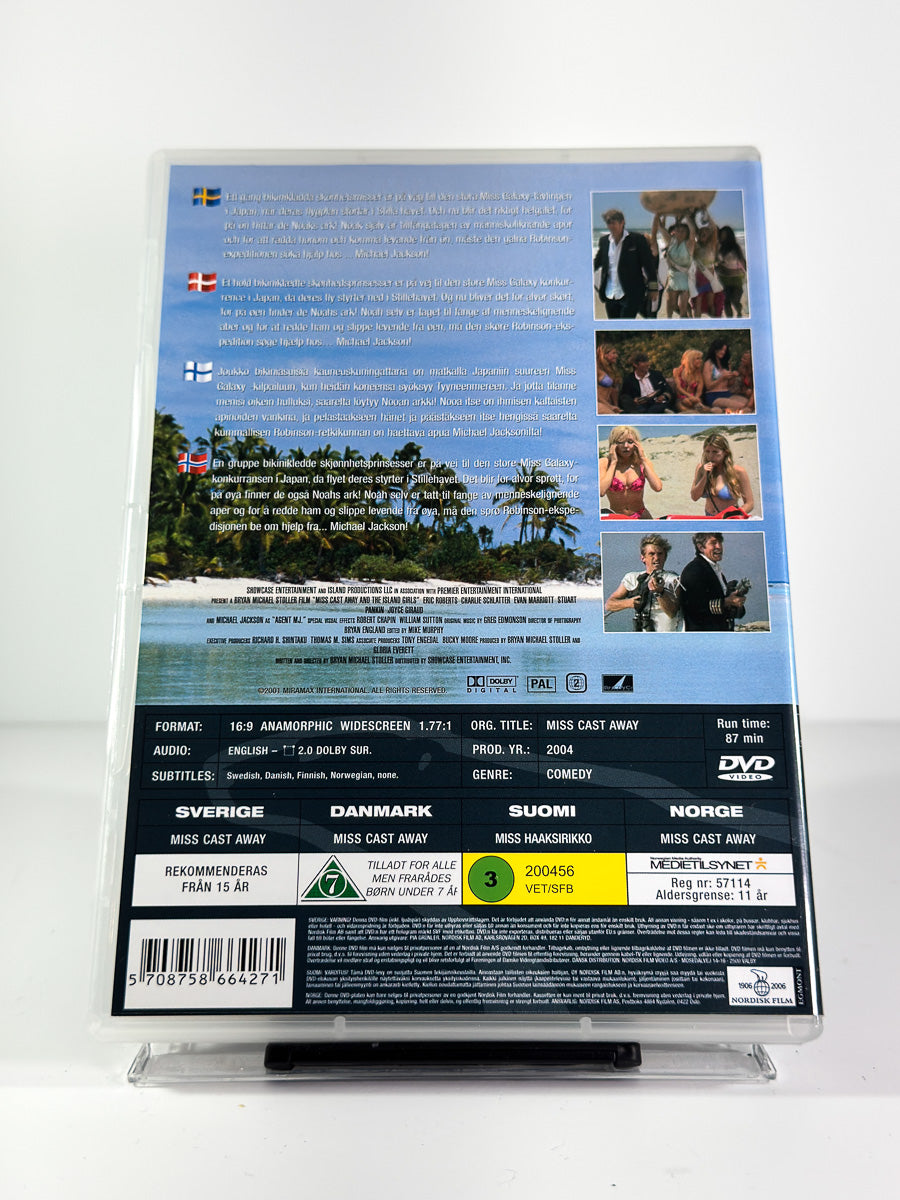 Bakside av cover til Miss Cast Away and the Island Girls på DVD