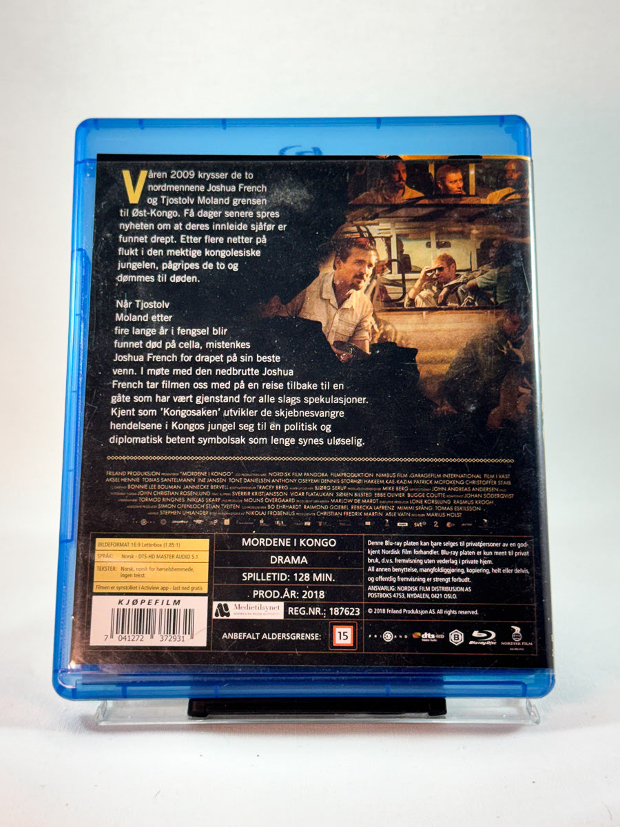Mordene i Kongo – bakside av Blu-ray-cover, intens true crime-film, bruktfilm hos Brukbar Film
