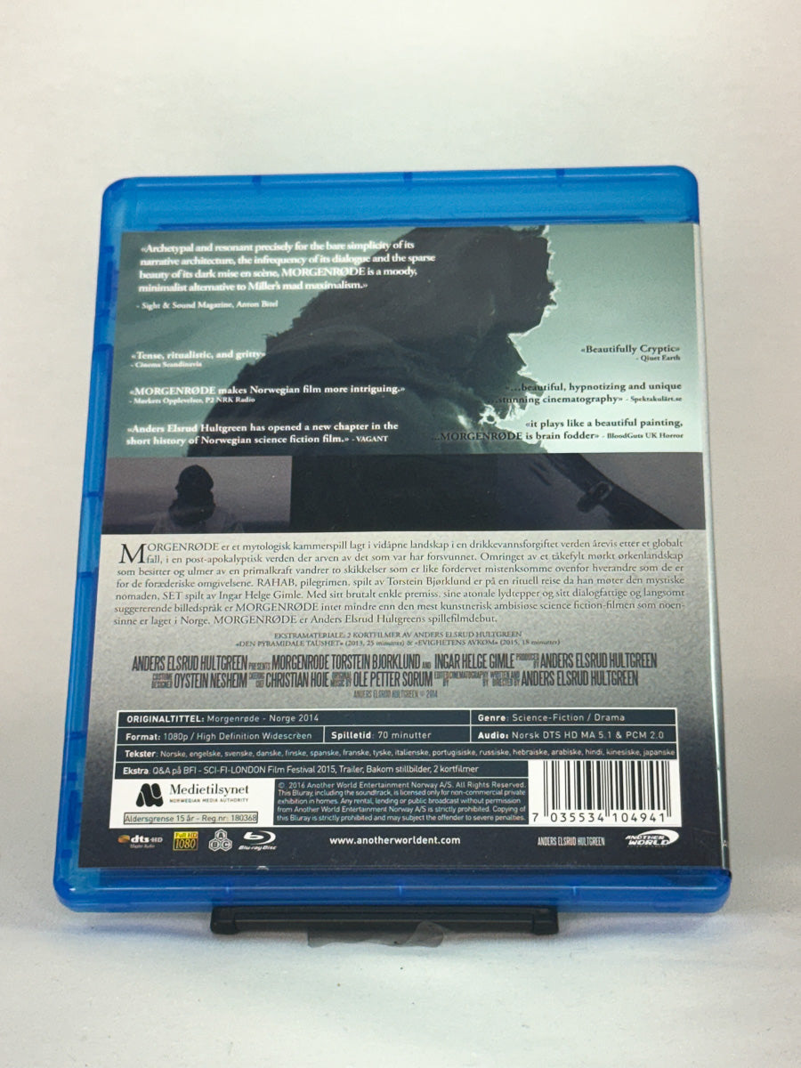 Bakside av Blu-ray-cover for Morgenrøde – brukt norsk kultfilm på Blu-ray, tilgjengelig hos Brukbar Film