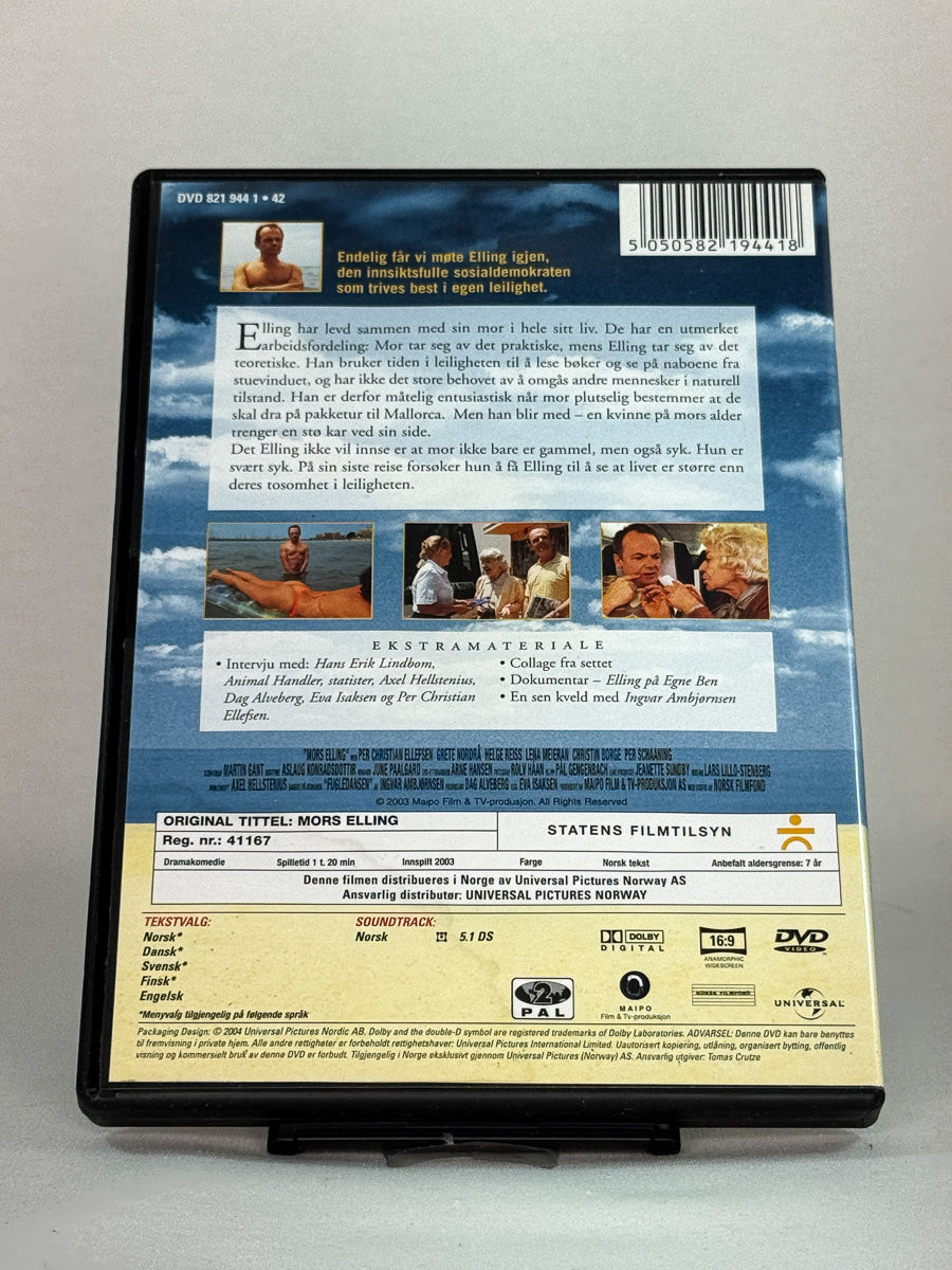 DVD-cover-bakside til filmen Mors Elling – Brukt DVD fra nettbutikken Brukbar Film