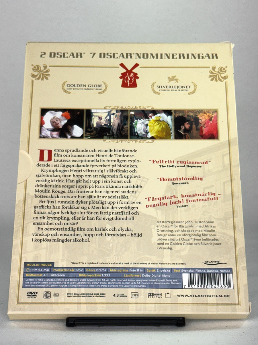 DVD-cover-bakside til filmen Moulin Rouge – Brukt DVD fra nettbutikken Brukbar Film
