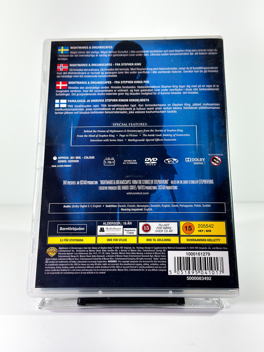 Bakside av cover til Nightmares & Dreamscapes på DVD