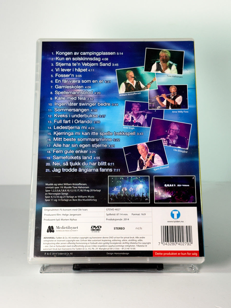 Bakside av cover til Ole Ivars – Live fra Selfestivalen, brukt original DVD hos Brukbar Film