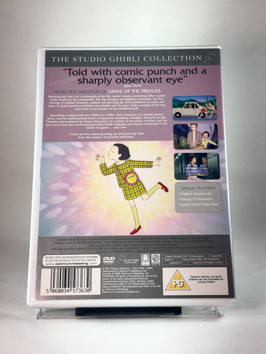 Bakside av cover til Only Yesterday, bruktfilm hos nettbutikken Brukbar Film