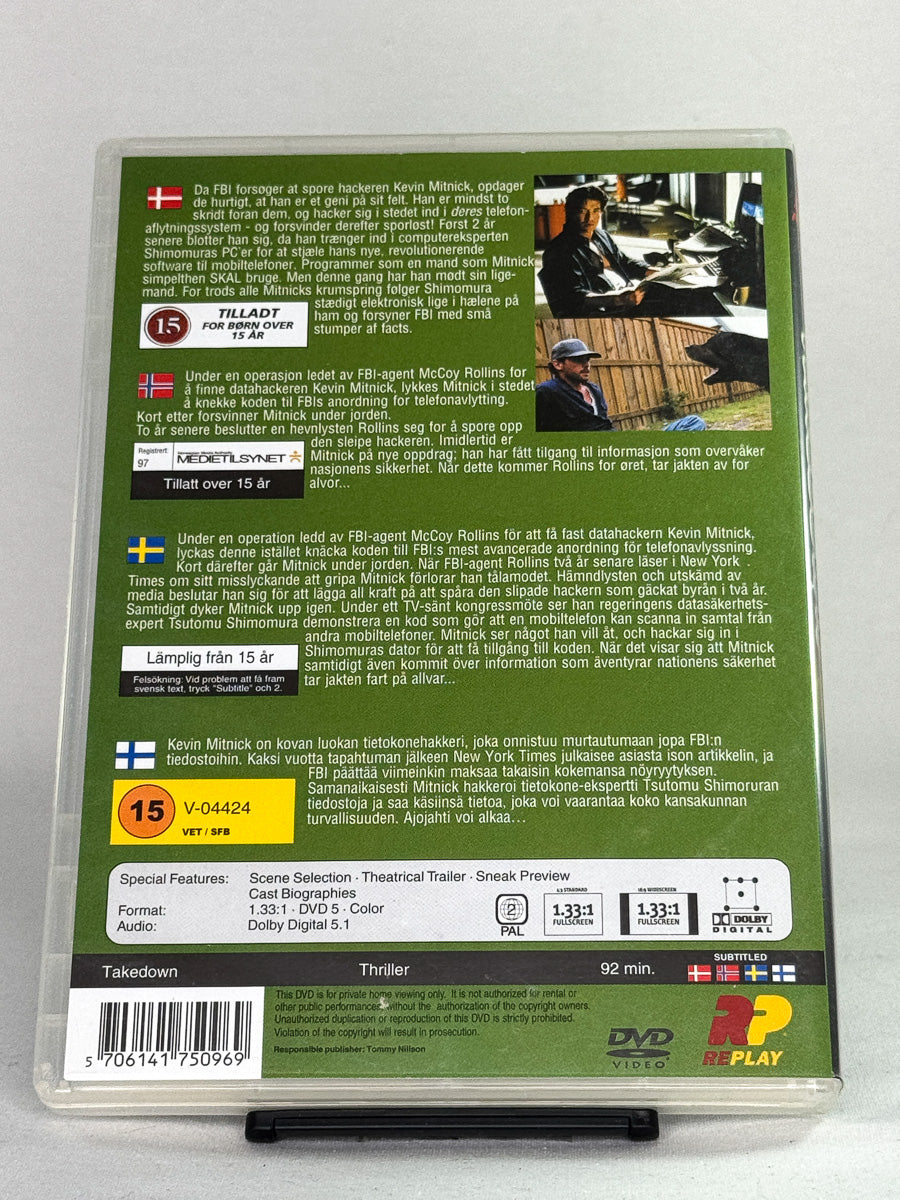 DVD-cover-bakside til filmen Operation Takedown – Brukt DVD fra nettbutikken Brukbar Film