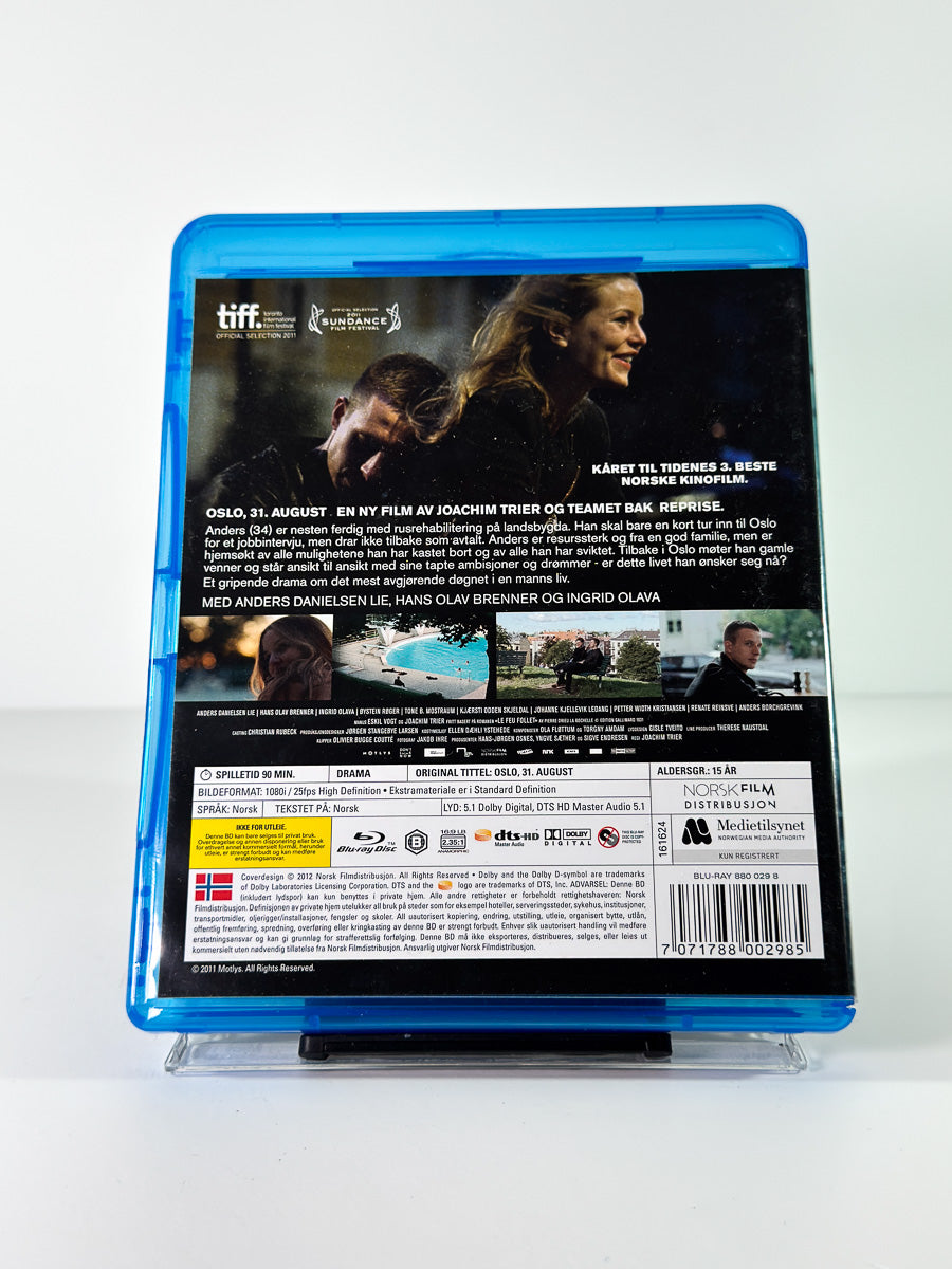 Bakside av cover til Oslo, 31. aug. på Blu-ray
