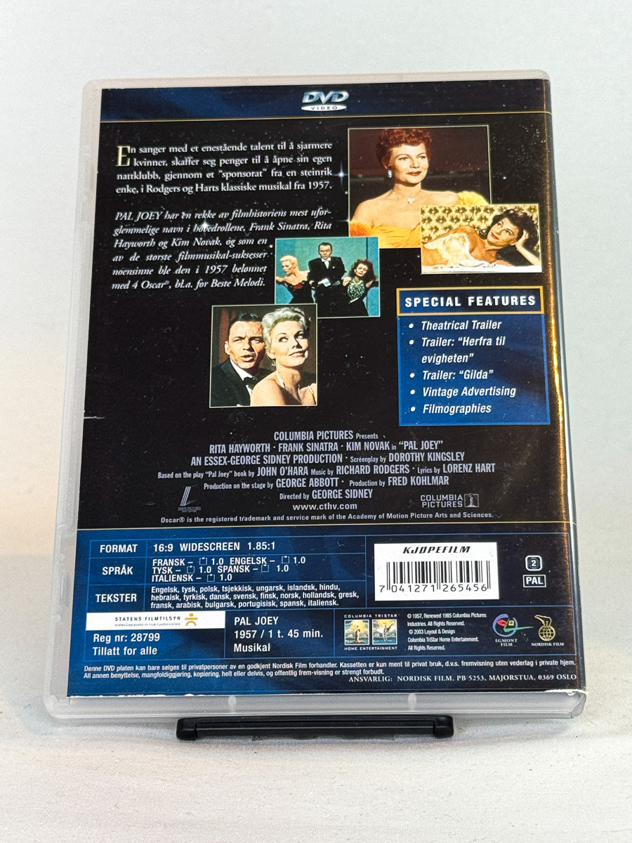 Bakside av DVD-cover til Pal Joey, bruktfilm hos nettbutikken Brukbar Film