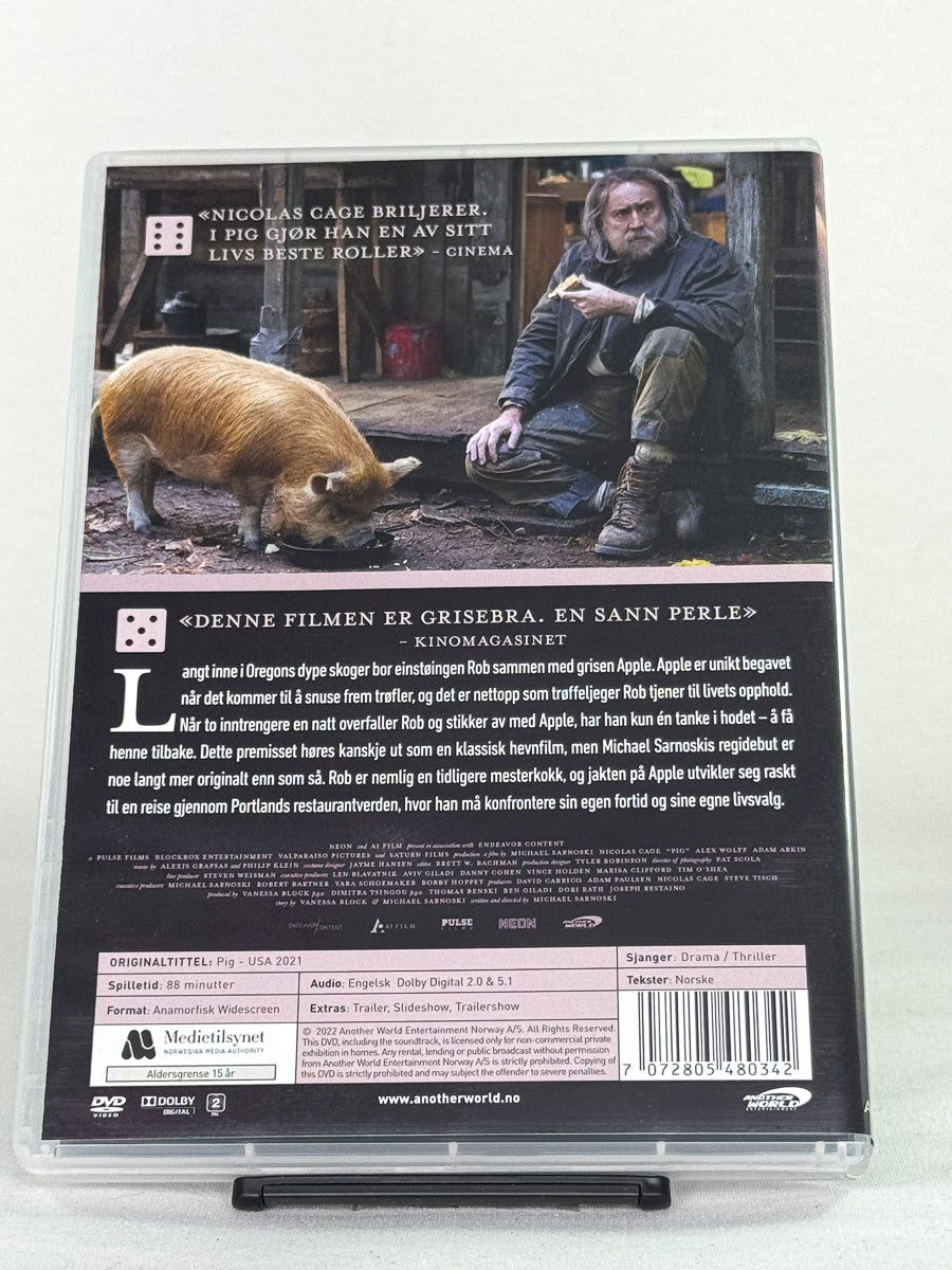 DVD-cover-bakside til filmen Pig – Brukt DVD fra nettbutikken Brukbar Film