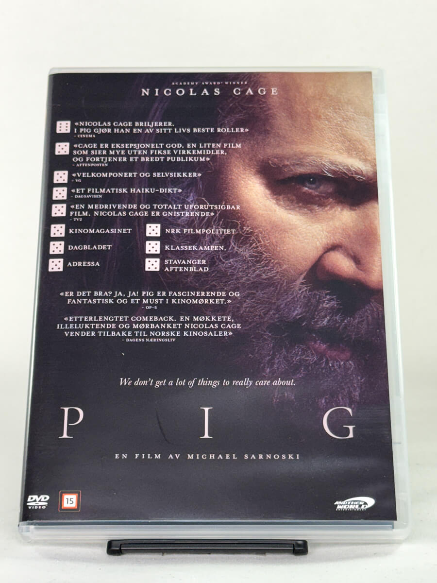 DVD-cover-forside til filmen Pig – Brukt DVD fra nettbutikken Brukbar Film