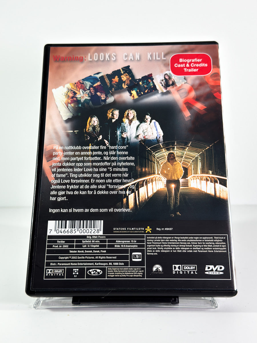 Bakside av cover til Posers på DVD