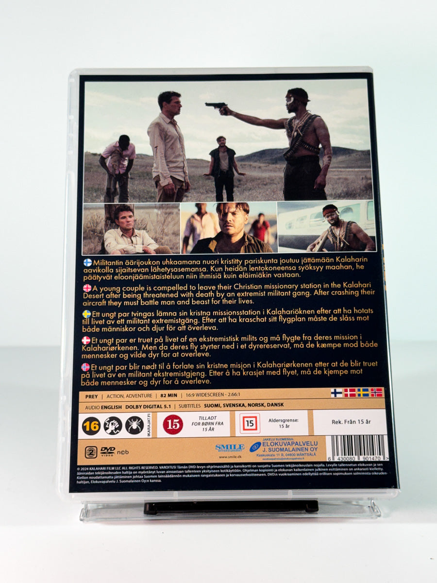Bakside av cover til Prey, bruktfilm på DVD hos Brukbar Film