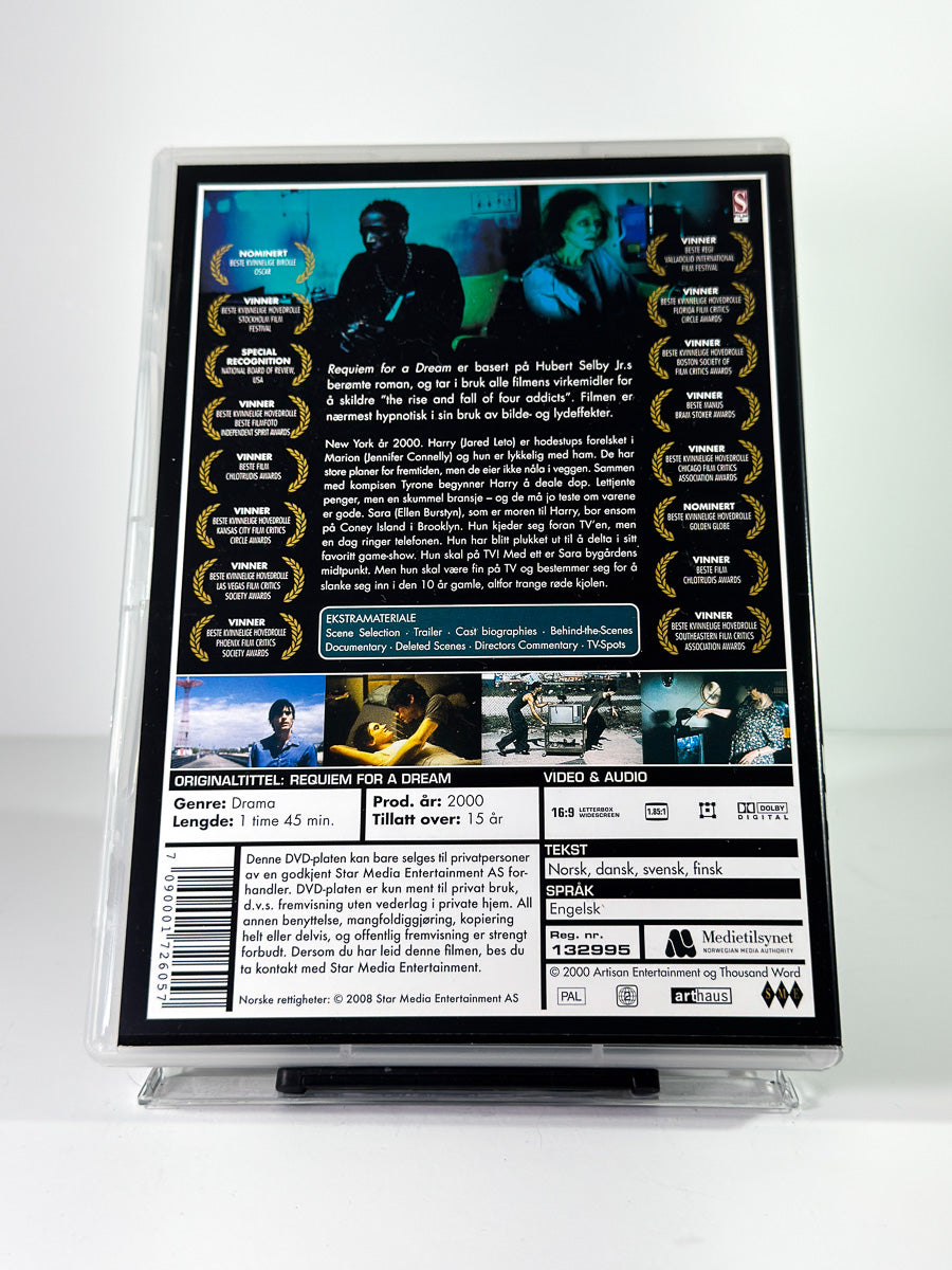Bakside av cover til Requiem for a Dream på DVD