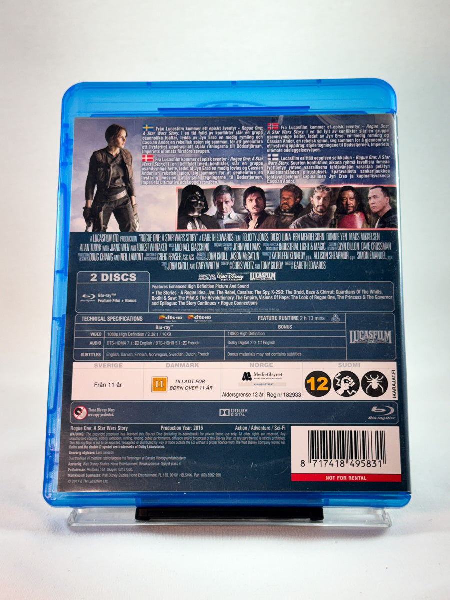 Bakside av cover til Rogue One: A Star Wars Story, bruktfilm hos nettbutikken Brukbar Film