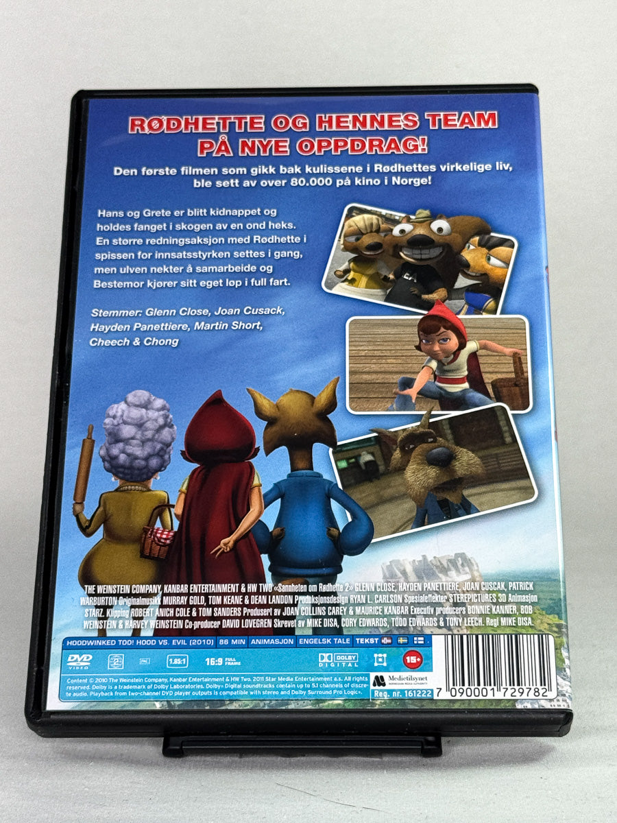 DVD-cover-bakside til filmen Sannheten om Rødhette 2 – Brukt DVD fra nettbutikken Brukbar Film