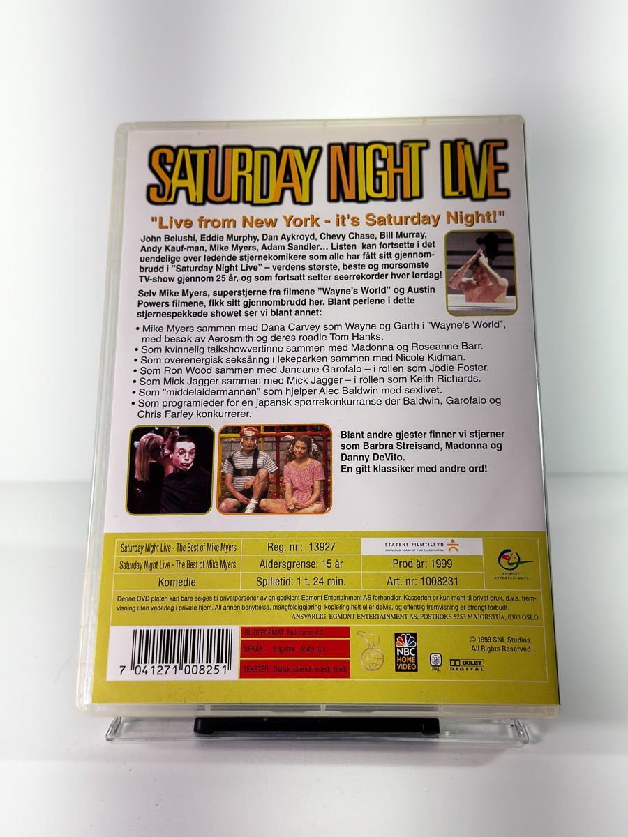 Bakside av cover til Saturday Night Live The Best of Mike Myers, brukt original DVD hos Brukbar Film