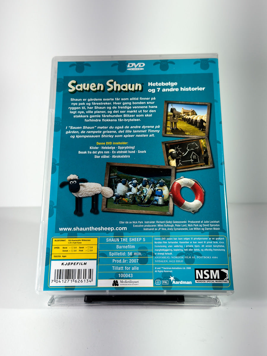 Bakside av cover til Sauen Shaun: Hetebølge og 7 andre historier på DVD