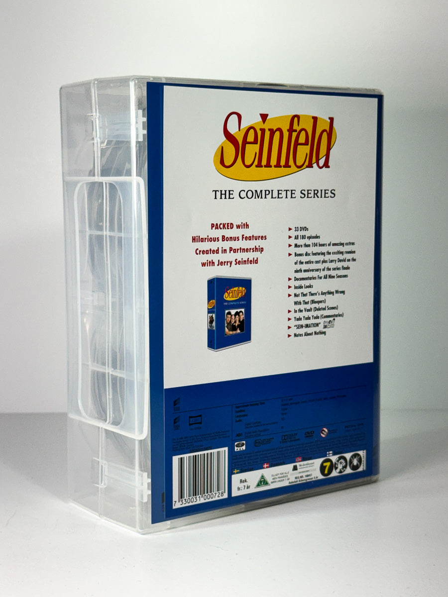 Bakside av cover til Seinfeld – The Complete Series, brukt original DVD hos Brukbar Film